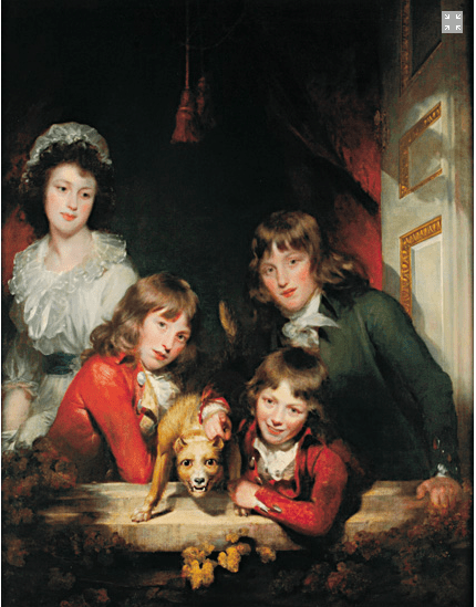 Painted by Sir William Beechey. Children of the 1st Earl of Carnarvon, 1795